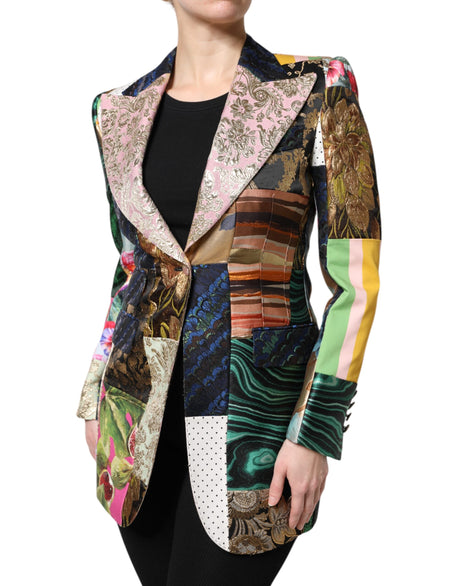 Dolce &amp; Gabbana Flerfarvet Blomsterpatchwork Jacquard Jakke