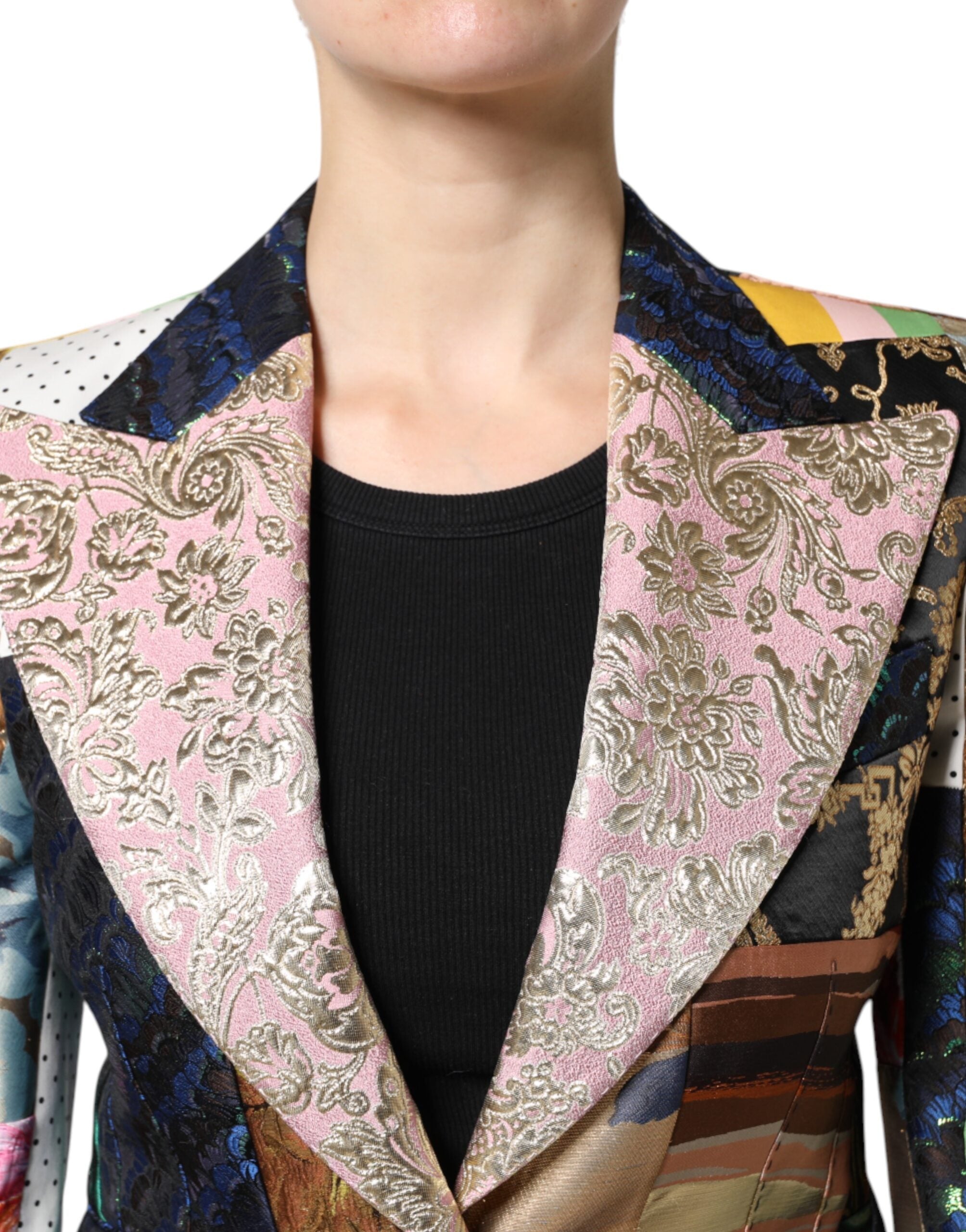 Dolce &amp; Gabbana Flerfarvet Blomsterpatchwork Jacquard Jakke