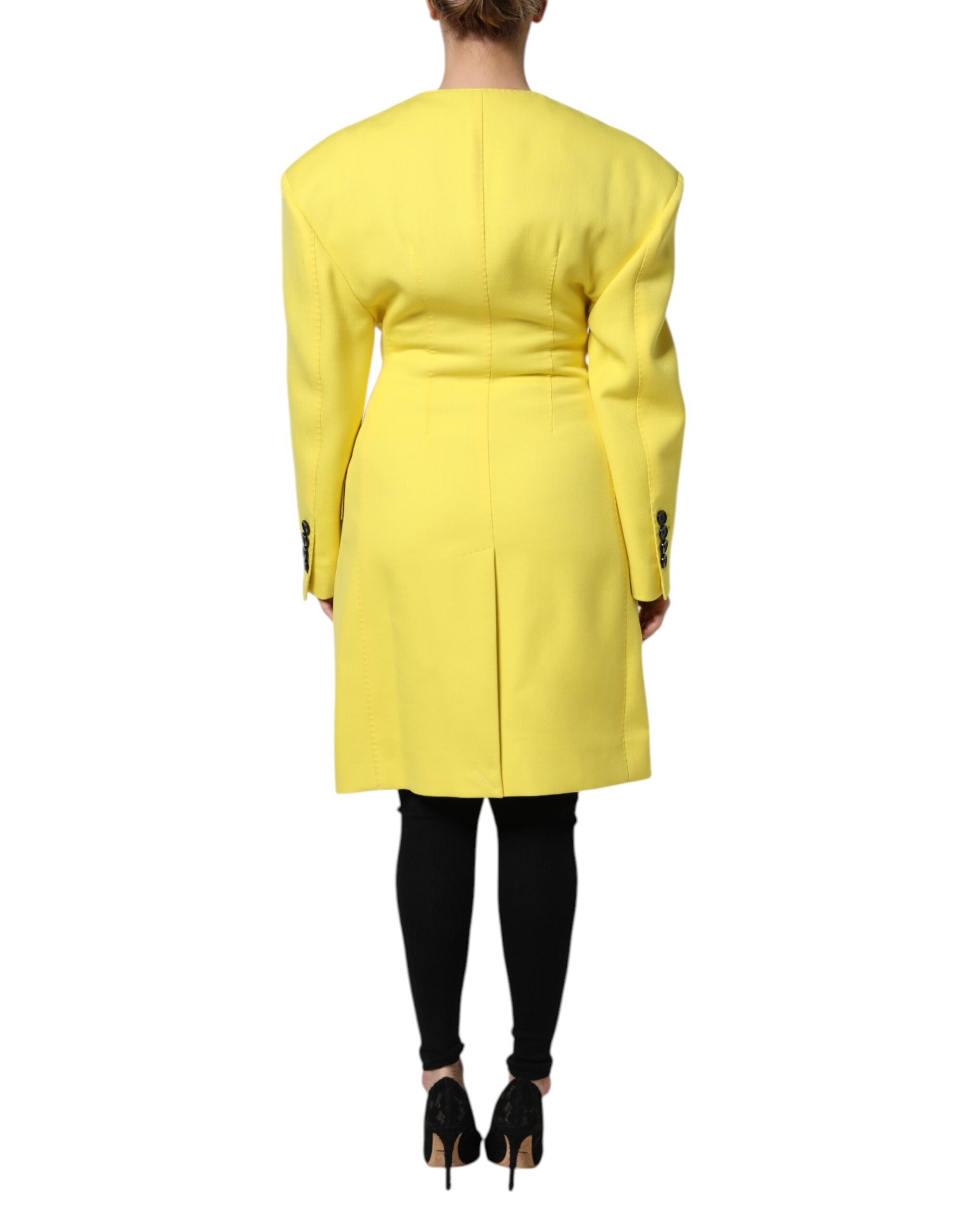 Dolce &amp; Gabbana Gul Dobbeltradet Trenchcoat Jakke