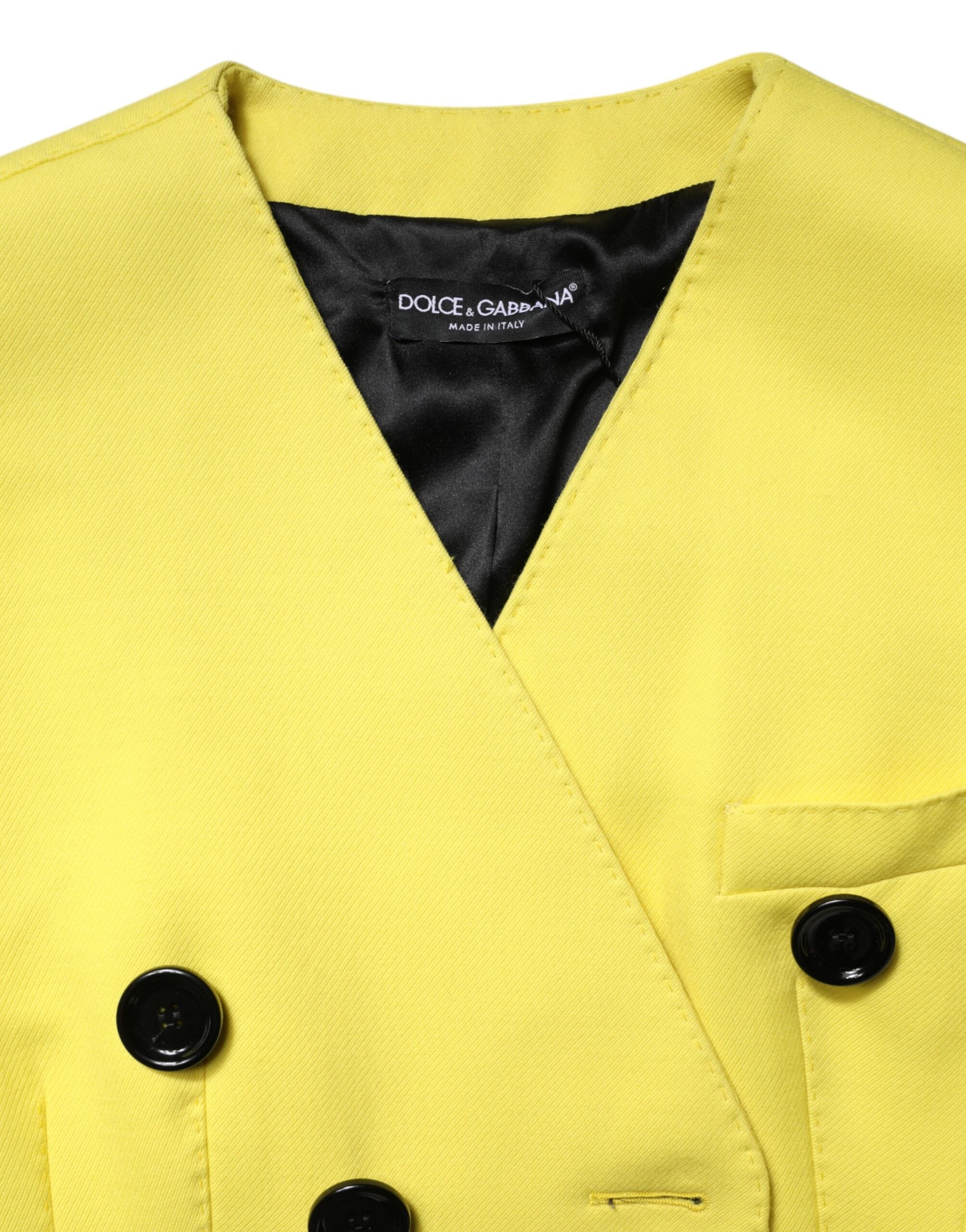 Dolce &amp; Gabbana Gul Dobbeltradet Trenchcoat Jakke