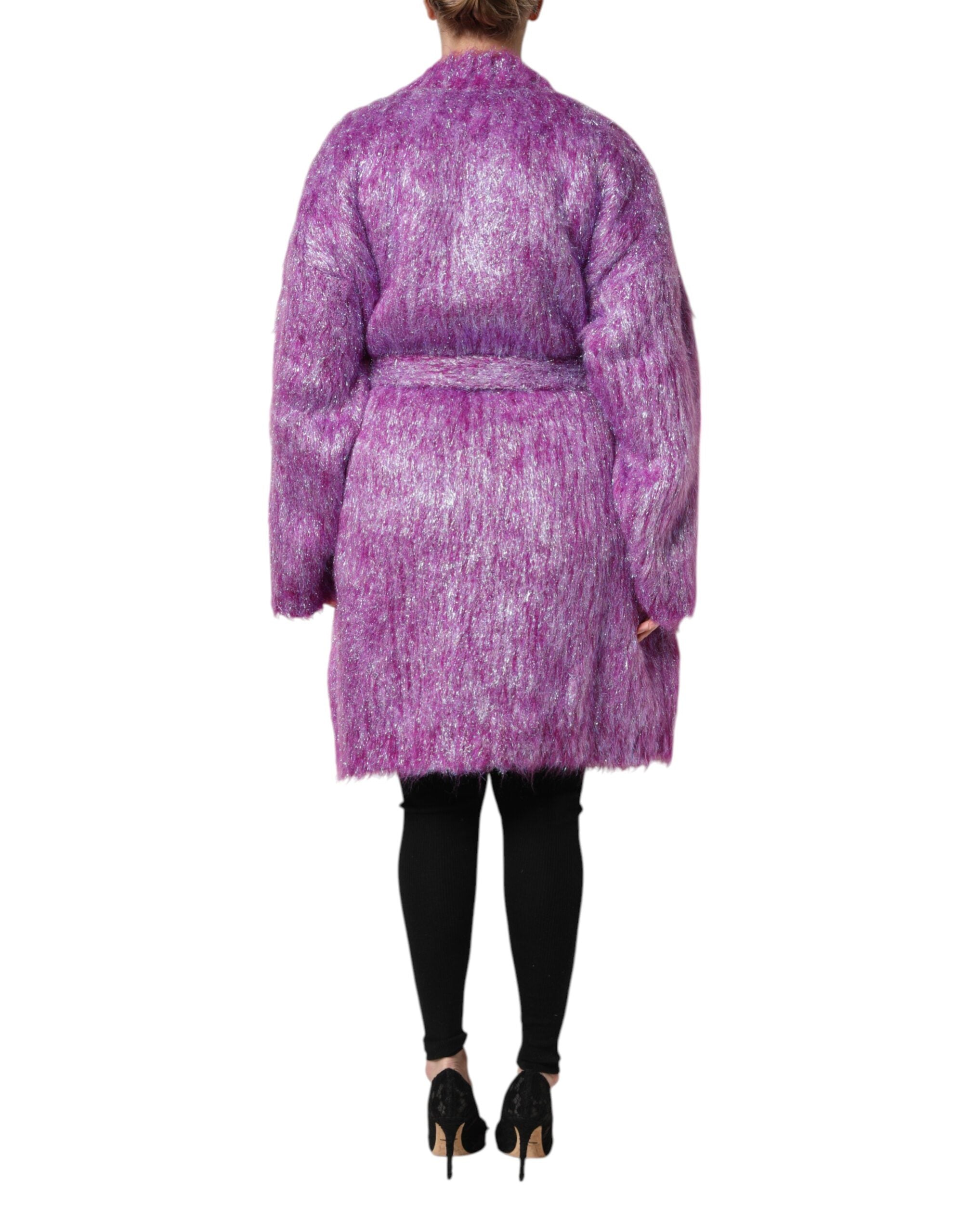 Dolce &amp; Gabbana Lila Knapputsmyckad Trenchcoatjacka