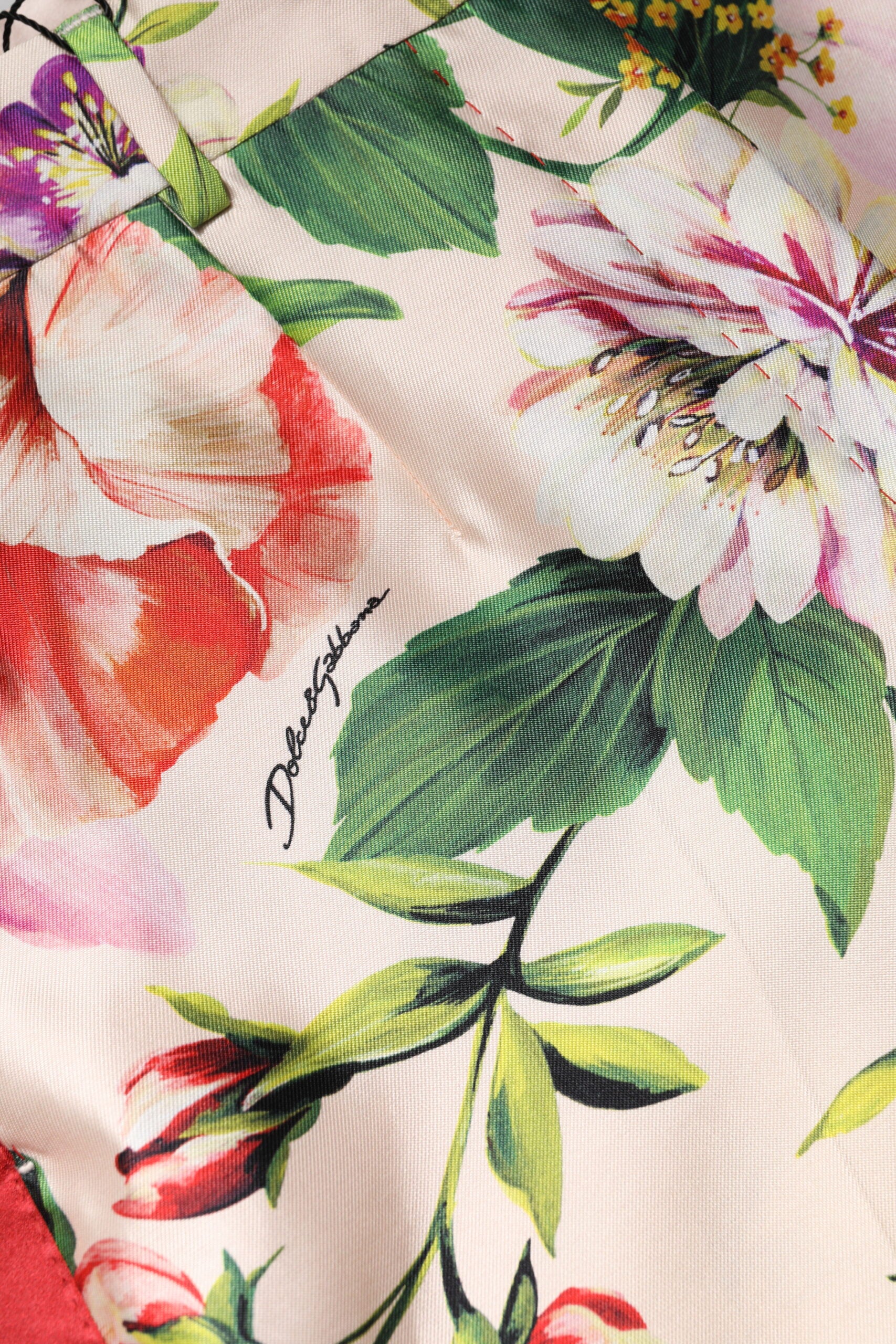 Dolce &amp; Gabbana Flerfarvede Blomsterbukser med Høj Talje og Lige