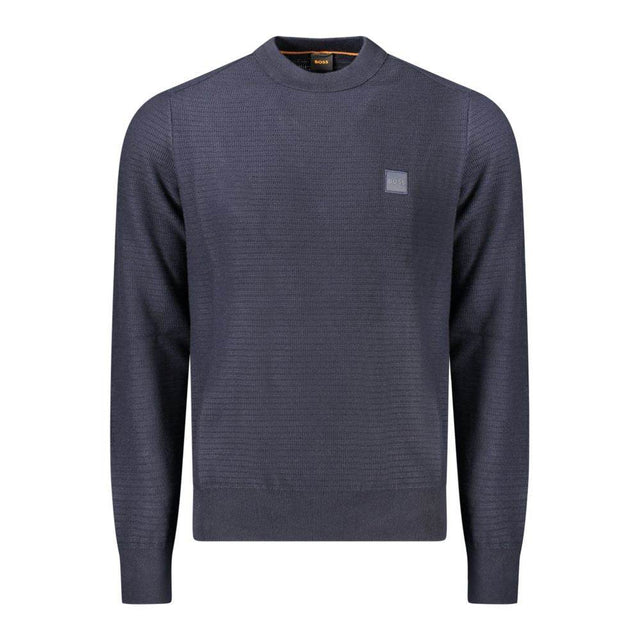 Hugo Boss Blue Cotton Men Sweater - Hilstor