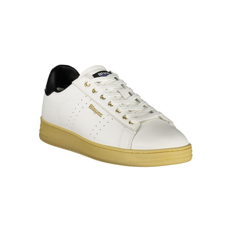 Blauer Hvid Læder Sneaker til mænd