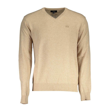 La Martina Beige Wool Men Sweater - Hilstor