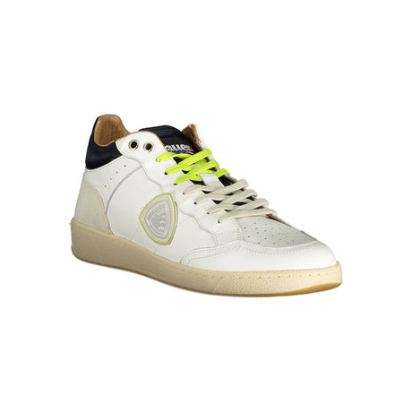 Blauer Hvid Læder Sneaker til mænd