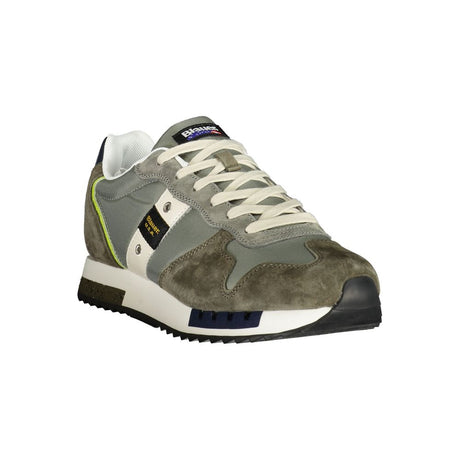 Blauer grøn polyester sneaker til mænd