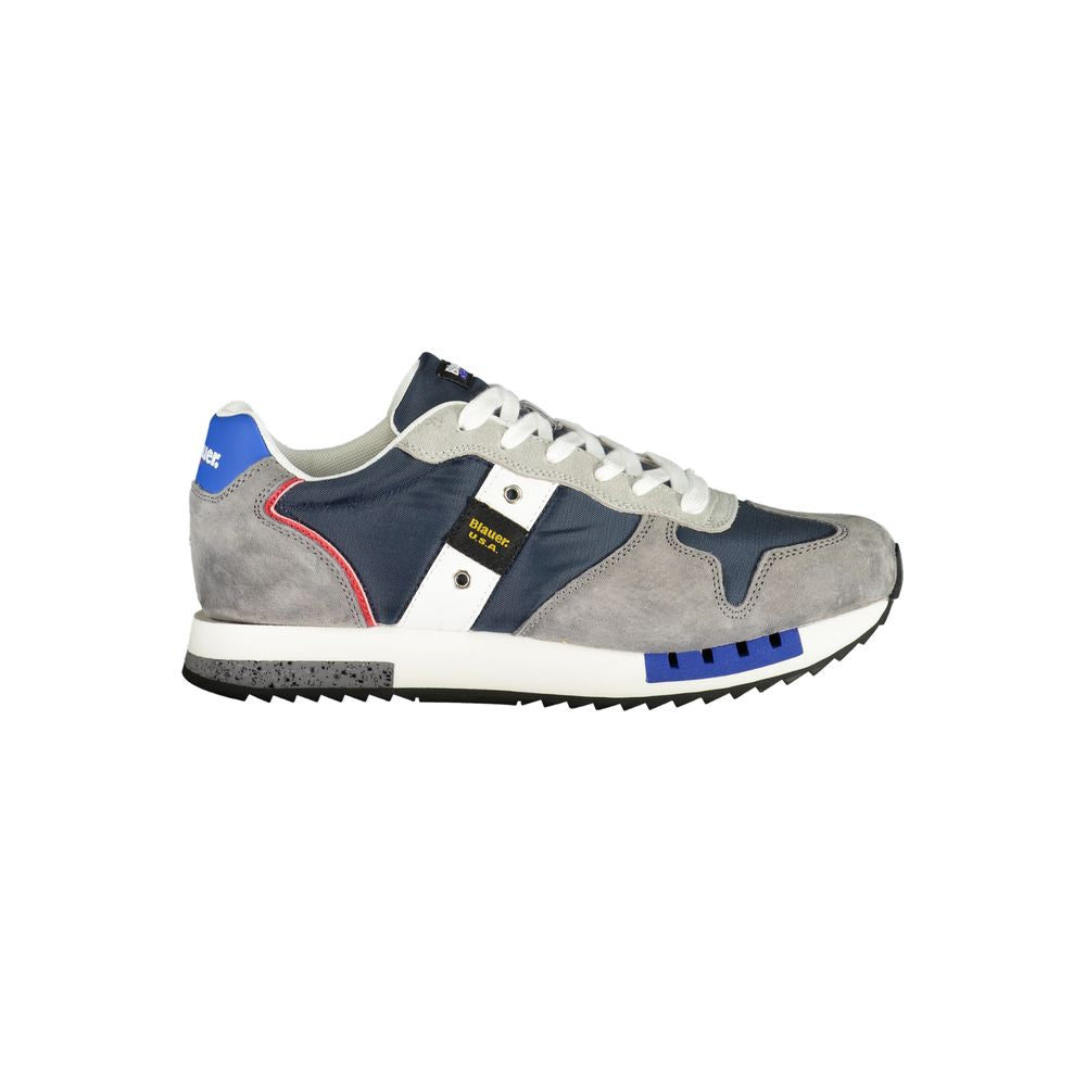 Blauer Grå Polyester Sneaker til mænd