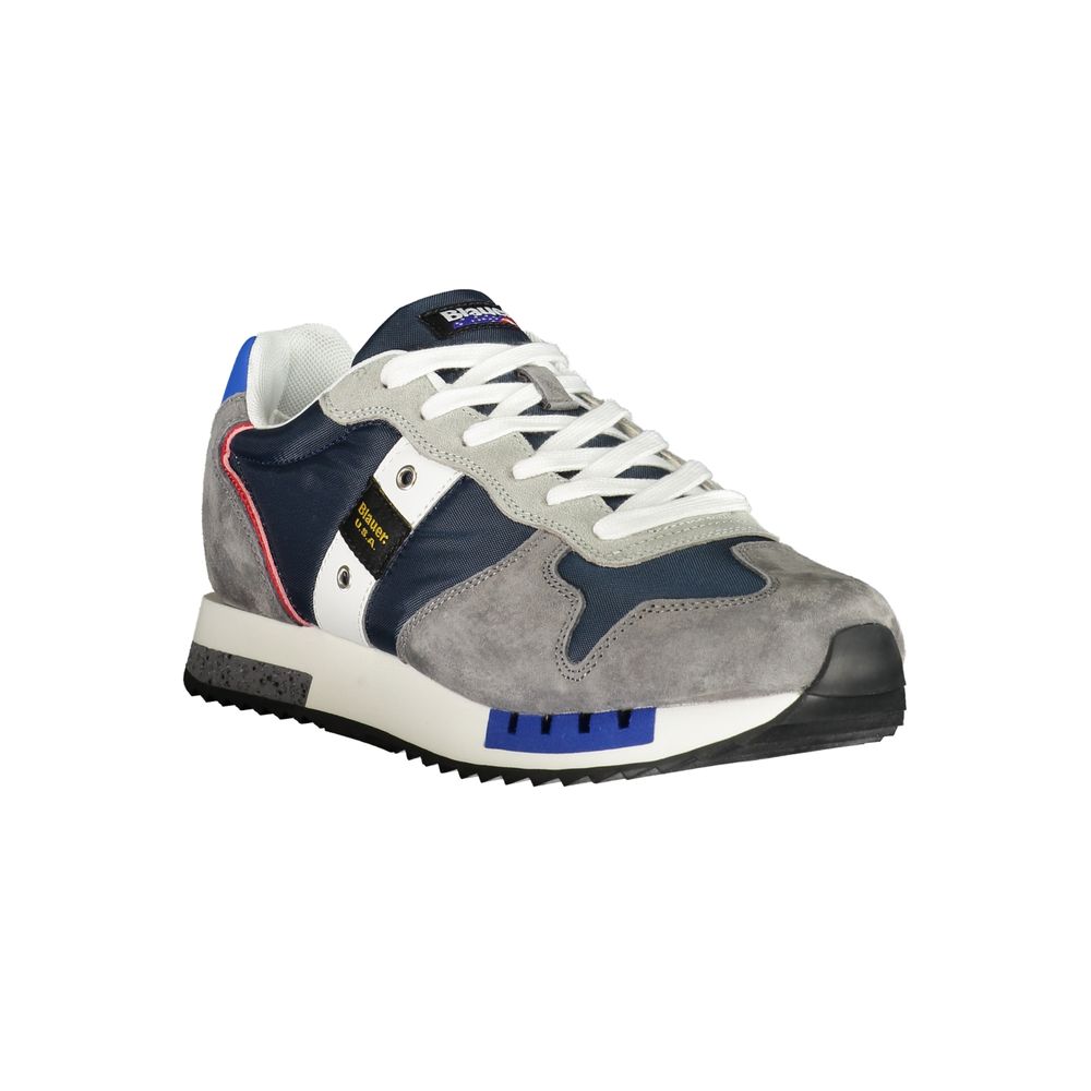 Blauer Grå Polyester Sneaker til mænd