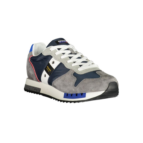 Blauer Grå Polyester Sneaker til mænd