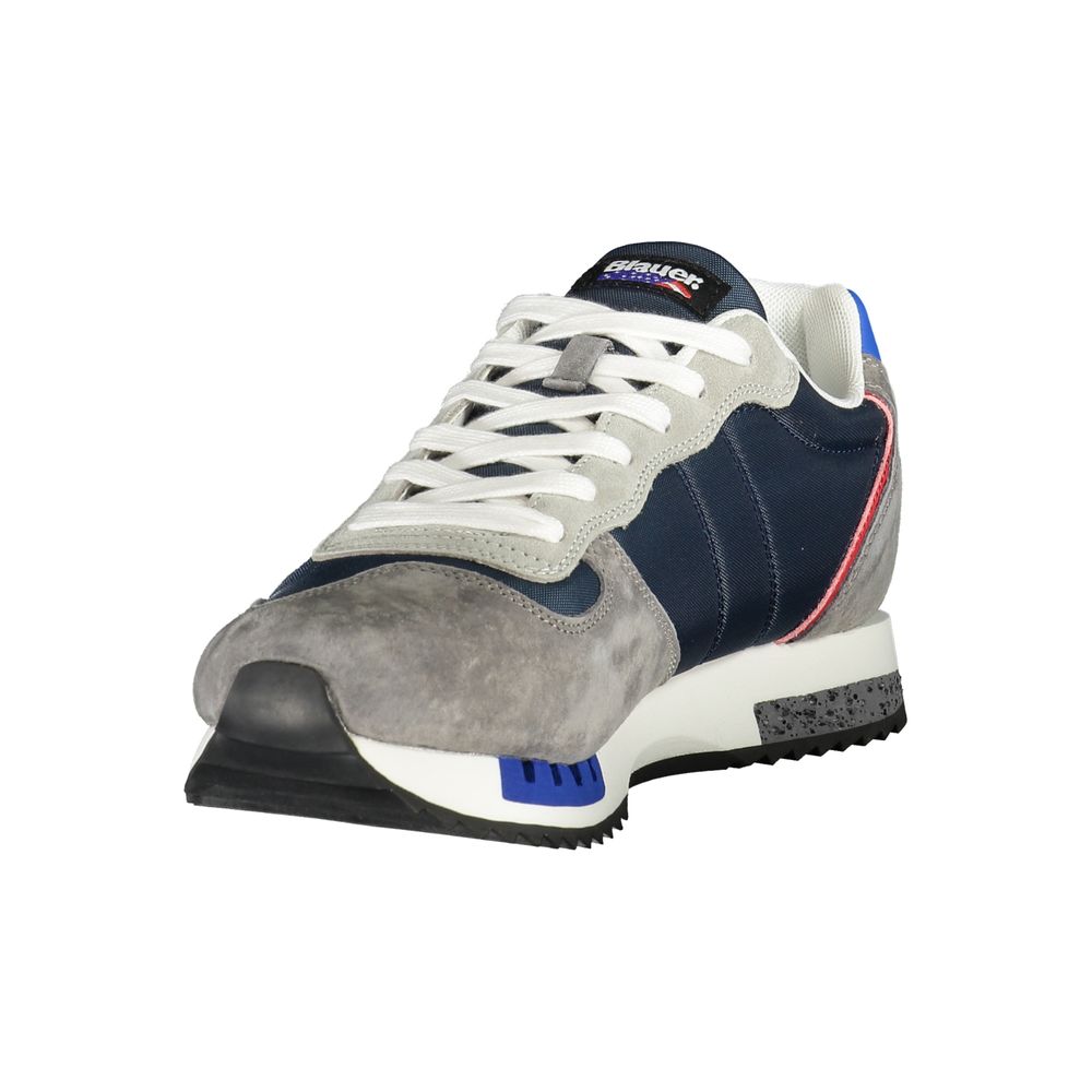 Blauer Grå Polyester Sneaker til mænd