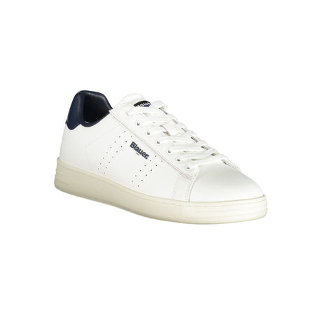 Blauer Hvid Læder Sneaker til mænd