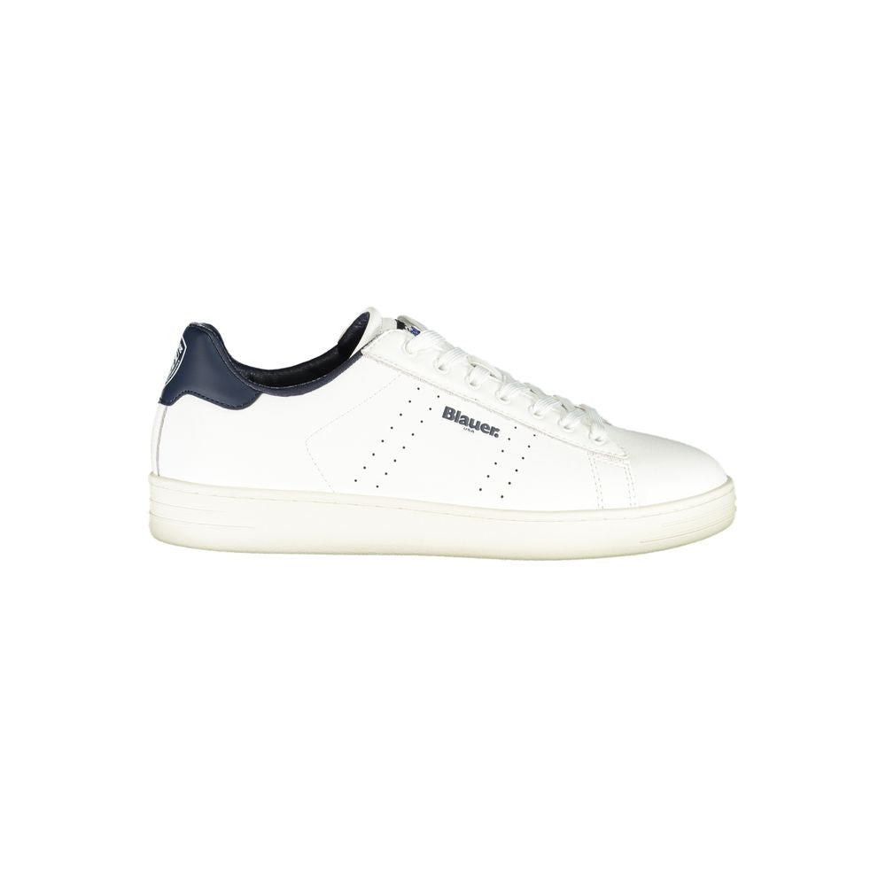 Blauer Hvid Læder Sneaker til mænd