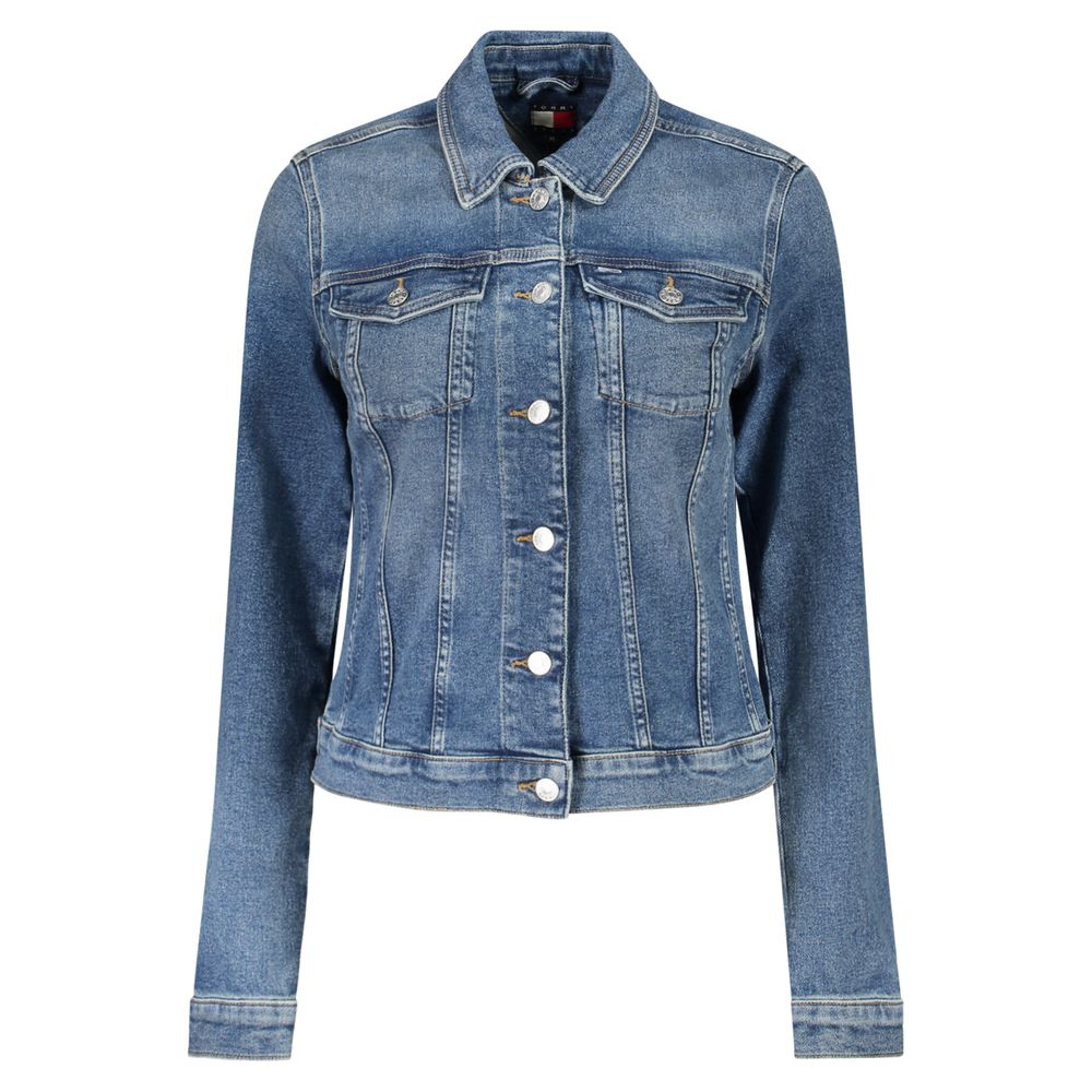 Tommy Hilfiger blå bomuldsjakke til kvinder