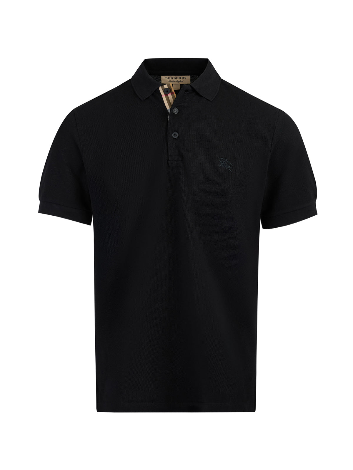 Burberry sort bomuldskrave poloshirt