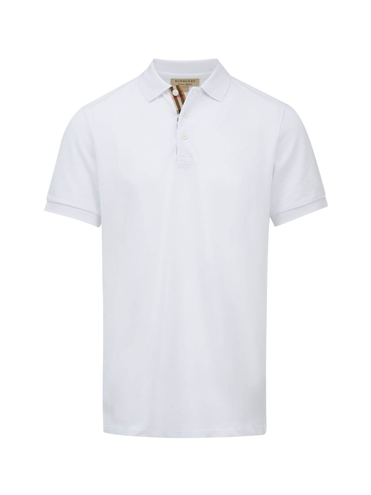 Burberry White Cotton Collared Polo Shirt - Hilstor