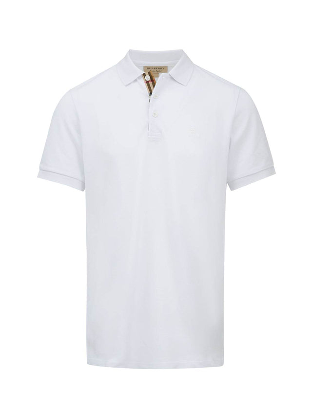 Burberry White Cotton Collared Polo Shirt - Hilstor