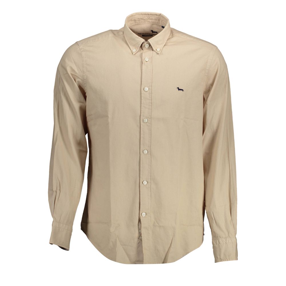 Harmont & Blaine Beige bomuldsskjorte til mænd