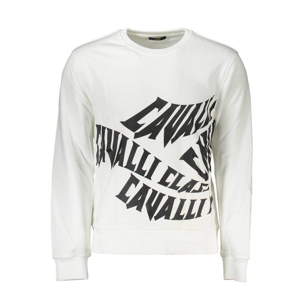 Cavalli Class White Cotton Men Sweater - Hilstor