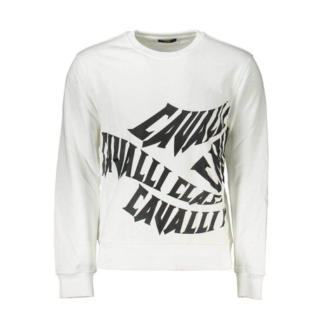 Cavalli Class White Cotton Men Sweater - Hilstor