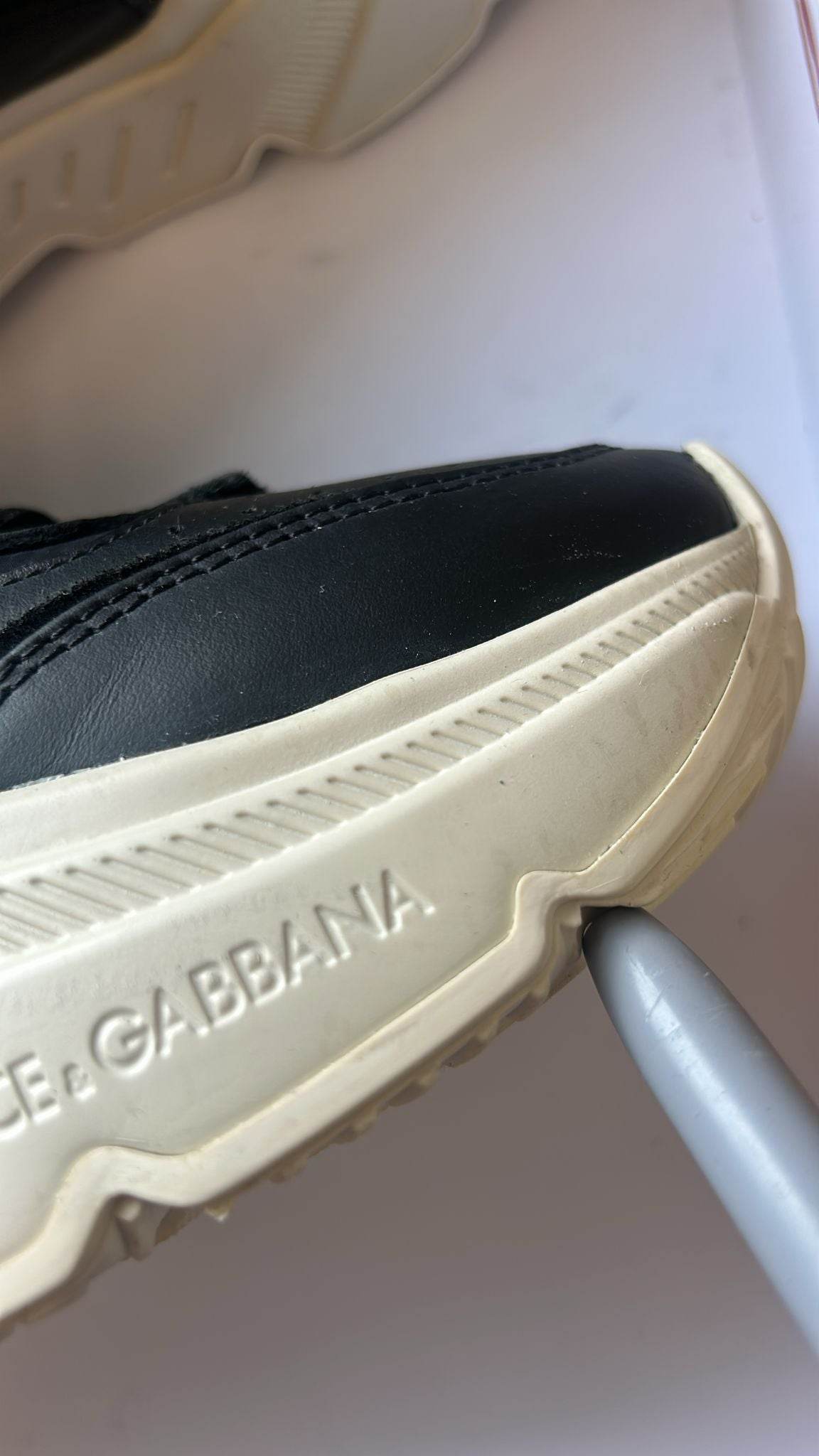 Dolce & Gabbana Black White Daymaster Low Top Sneakers Shoes - Hilstor