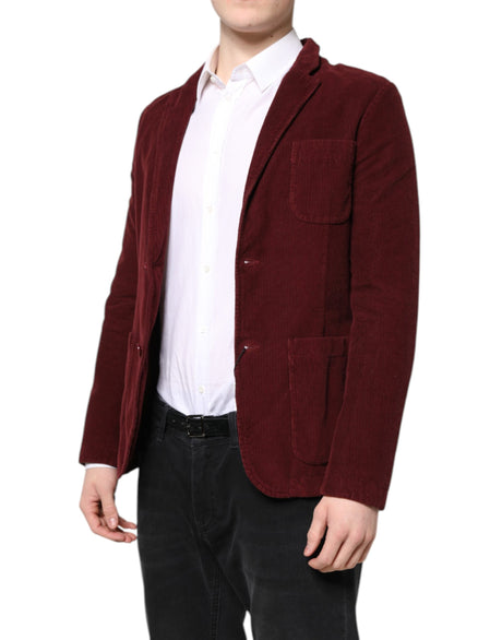 GF Ferre Maroon Corduroy Regular Fit Herrefrakke Blazer Jakke