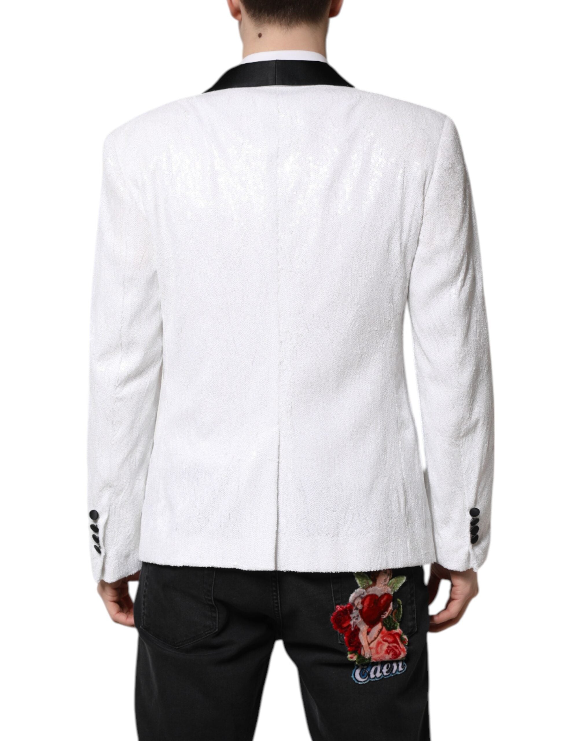 Dolce &amp; Gabbana Hvid Nylon Enkeltradet Frakkeblazer