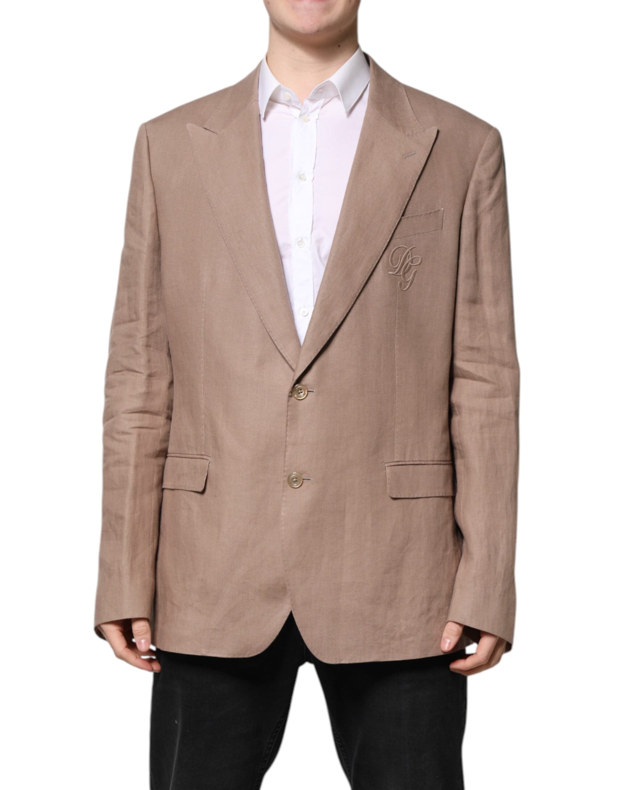 Dolce &amp; Gabbana Beige TAORMINA Enkeltradet Frakkeblazer