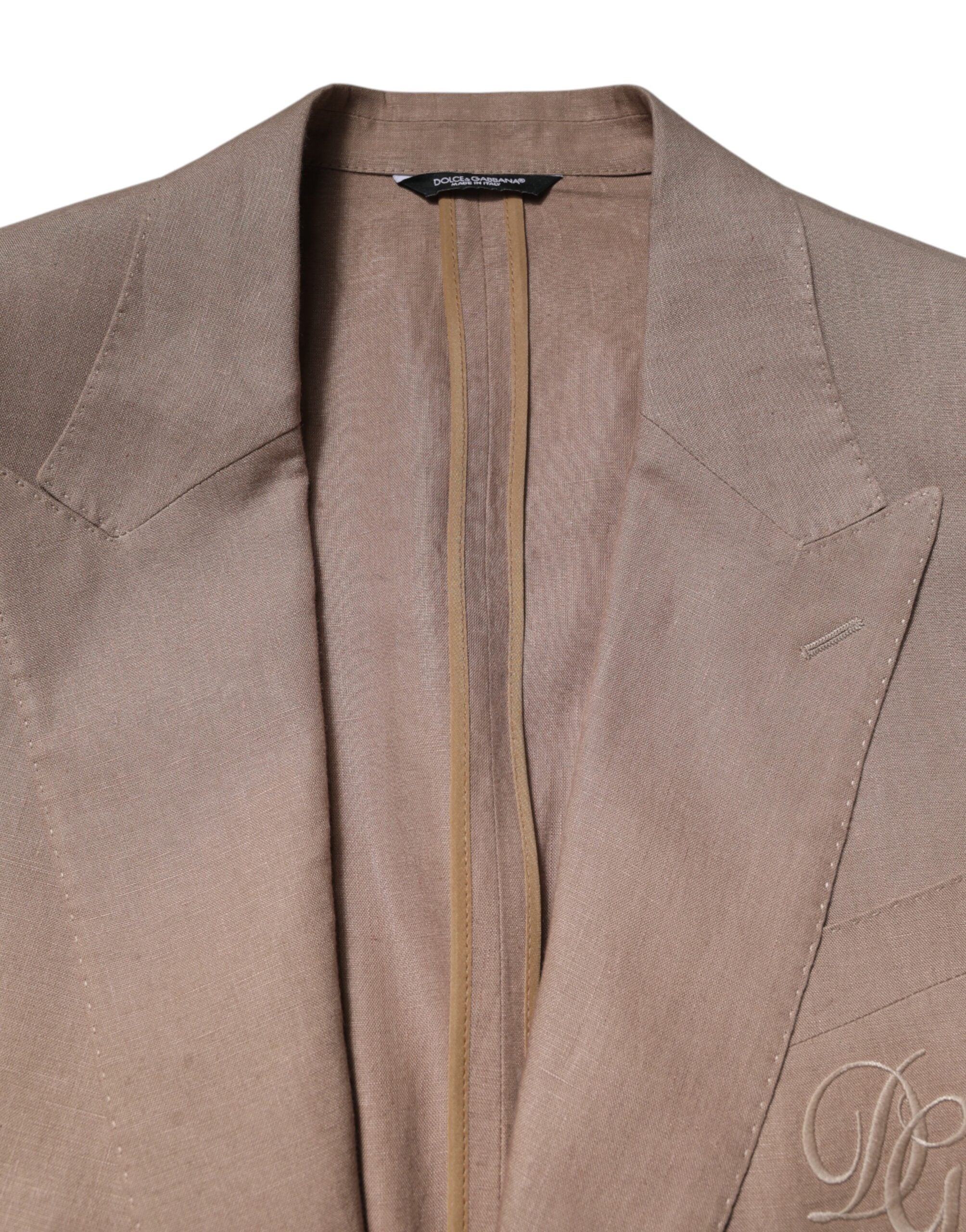 Dolce &amp; Gabbana Beige TAORMINA Enkeltradet Frakkeblazer