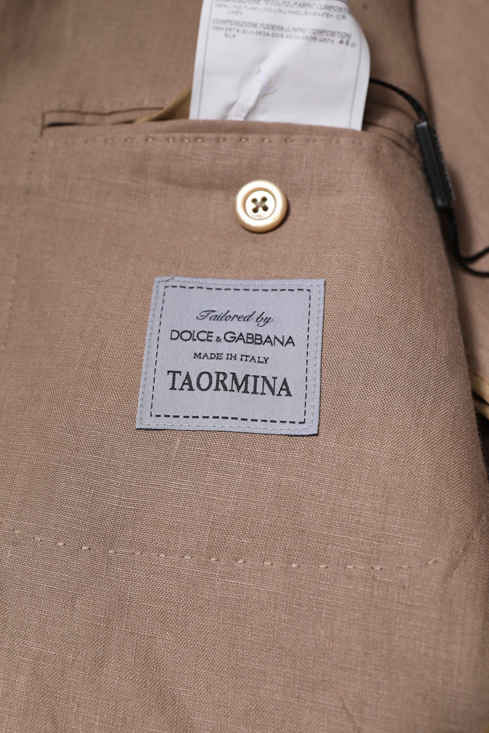Dolce &amp; Gabbana Beige TAORMINA Enkeltradet Frakkeblazer