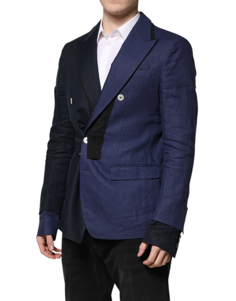 Dolce &amp; Gabbana Marineblå Dobbeltradet Habitjakke Blazer