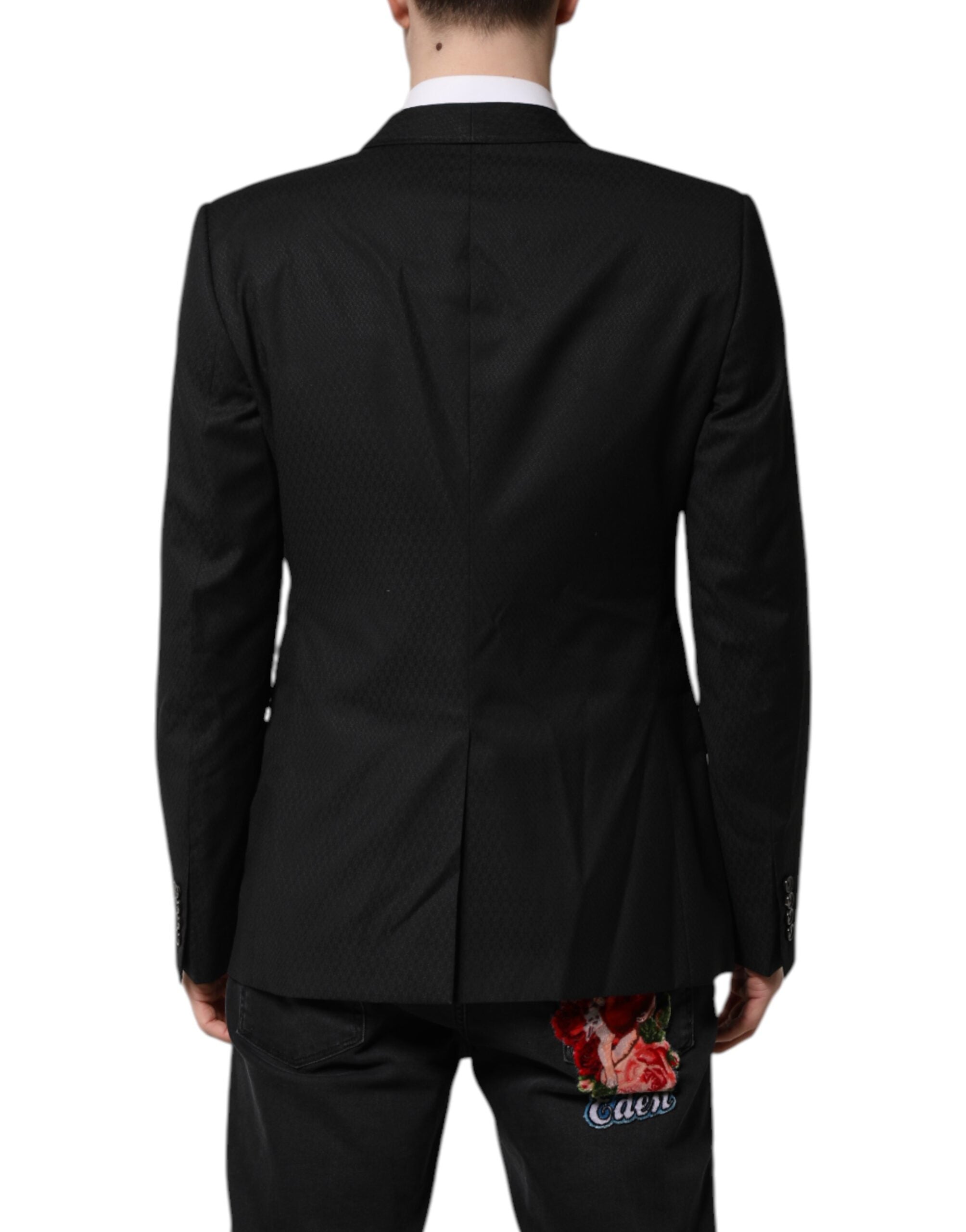 Dolce &amp; Gabbana Sort GULD Enkeltradet Habitjakke Blazer