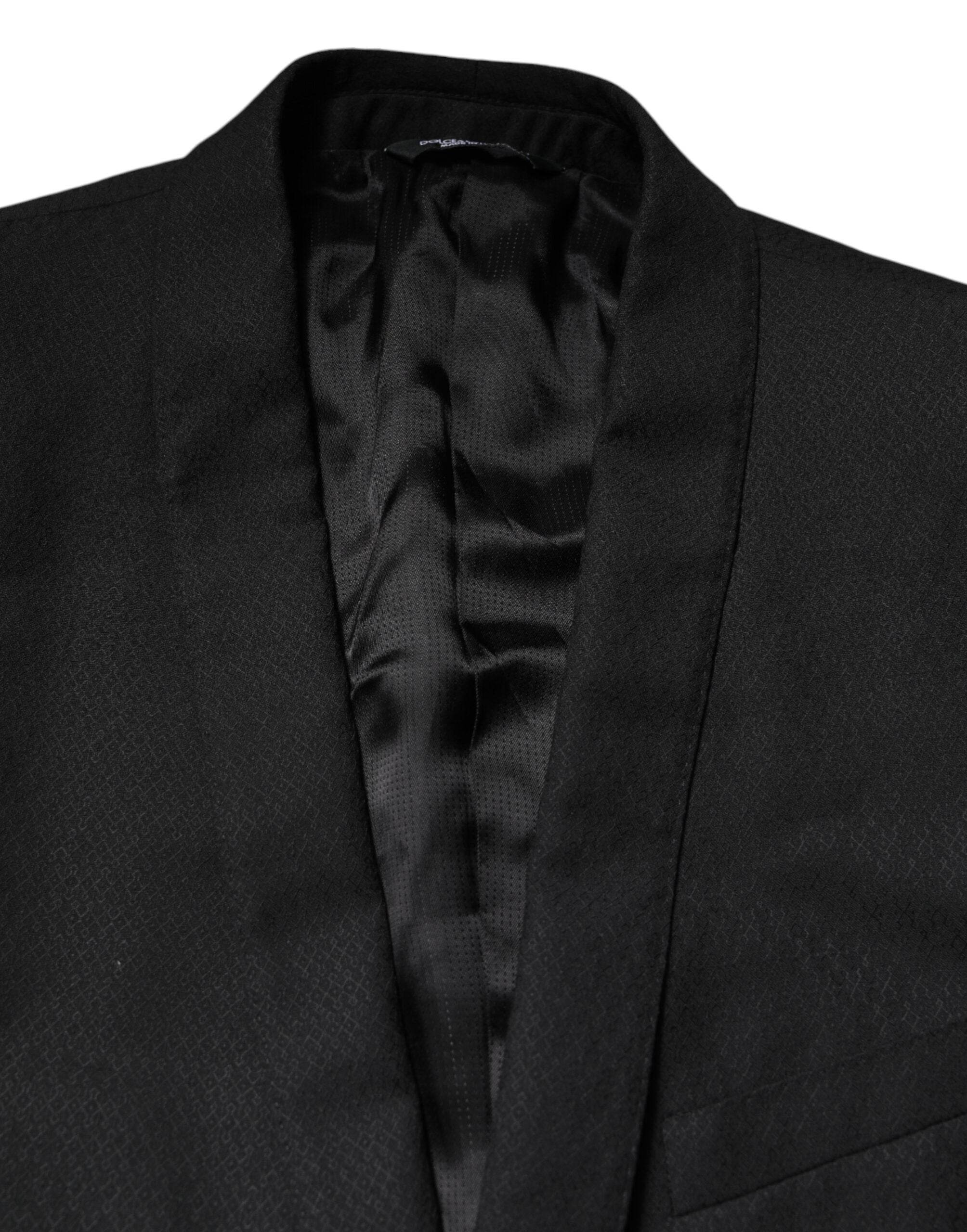 Dolce & Gabbana Black GOLD Single Breasted Suit Coat Blazer - Hilstor