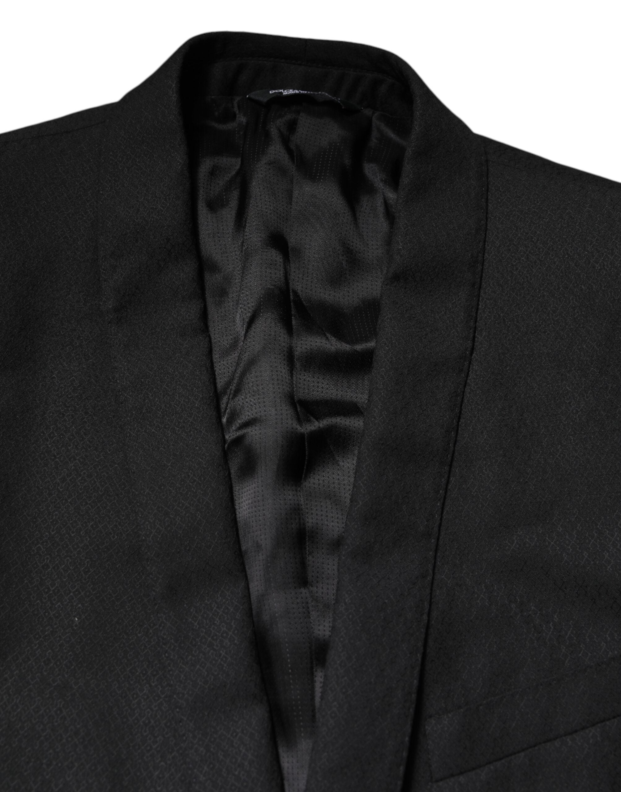 Dolce &amp; Gabbana Sort GULD Enkeltradet Habitjakke Blazer
