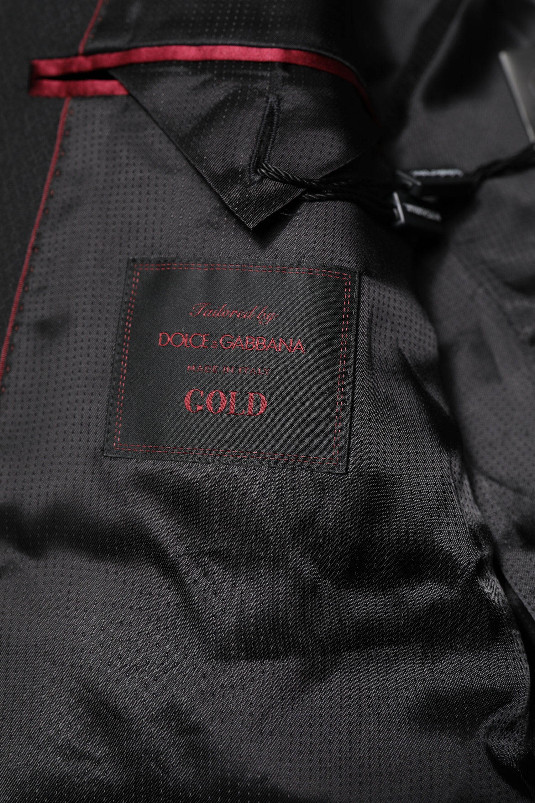 Dolce &amp; Gabbana Sort GULD Enkeltradet Habitjakke Blazer