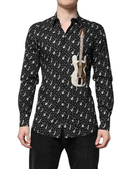 Dolce & Gabbana Black GOLD Instrument Embellished Shirt - Hilstor