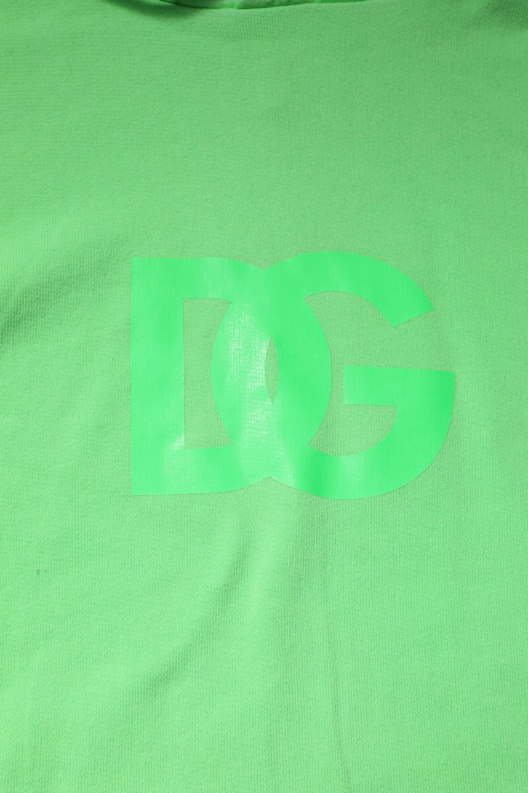 Dolce &amp; Gabbana Grøn Bomuld Hættetrøje med DG Logo Print