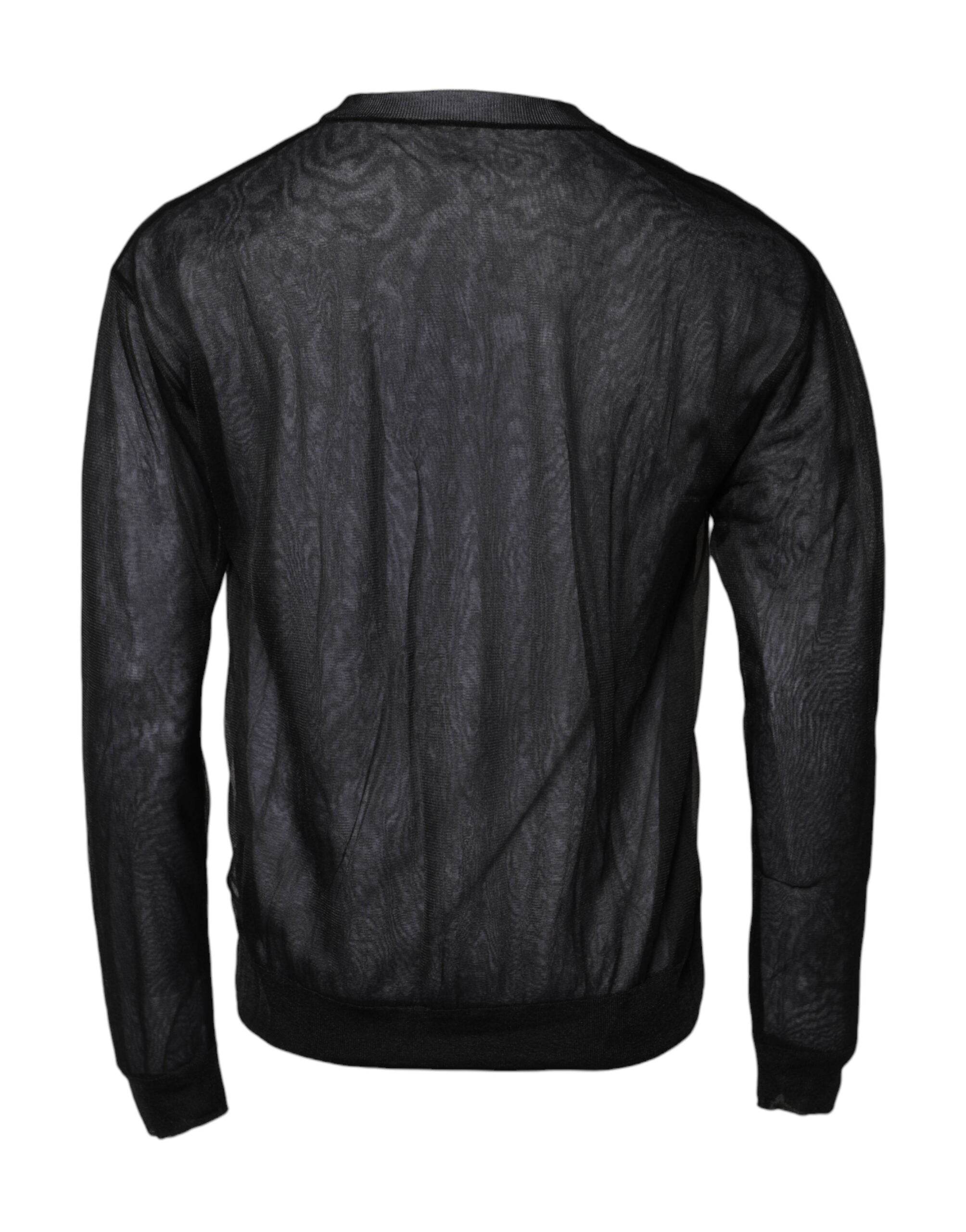 Dolce & Gabbana Black White Logo Knitted Pullover Sweater - Hilstor