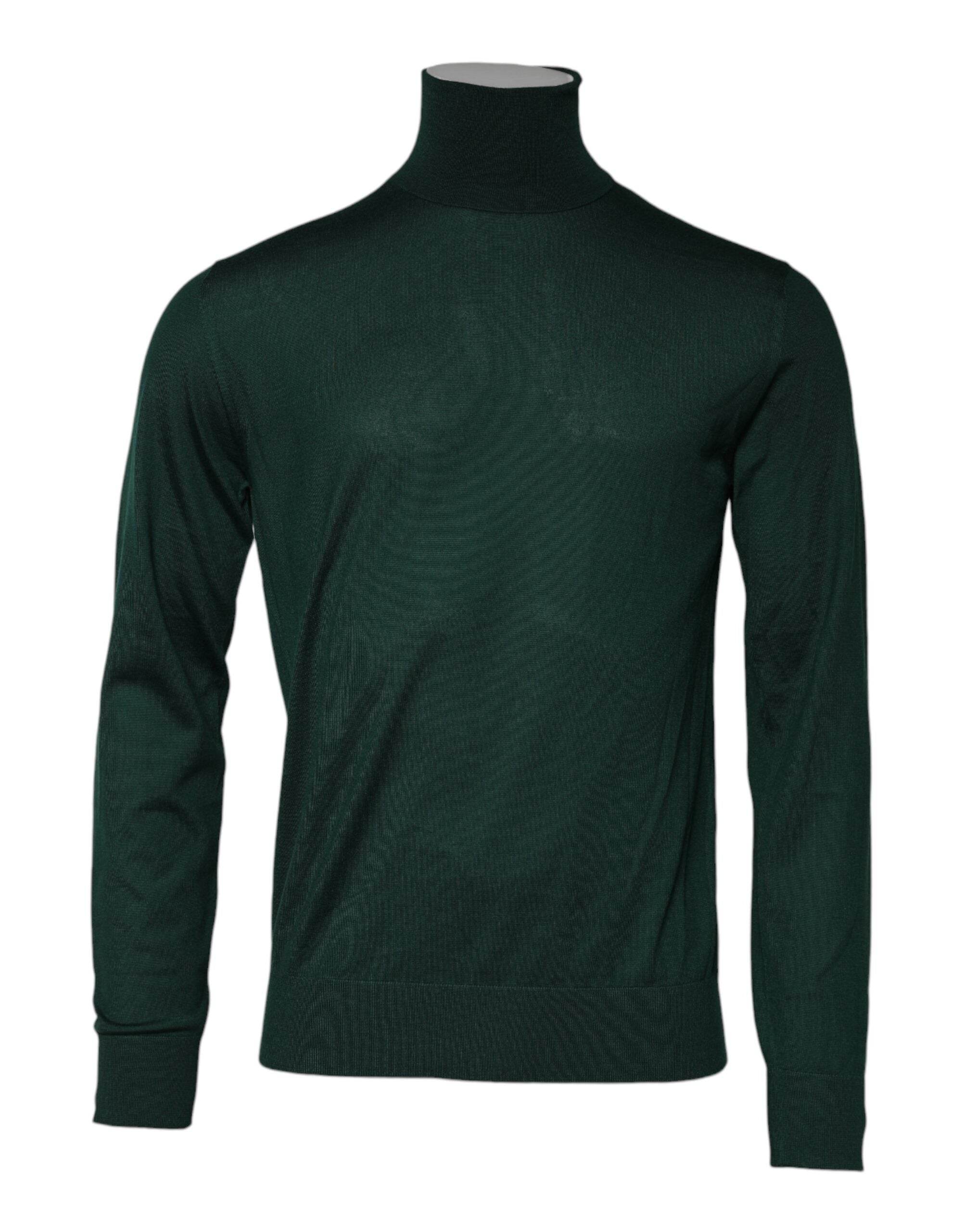 Dolce & Gabbana Green Cashmere Knitted Men Pullover Sweater - Hilstor