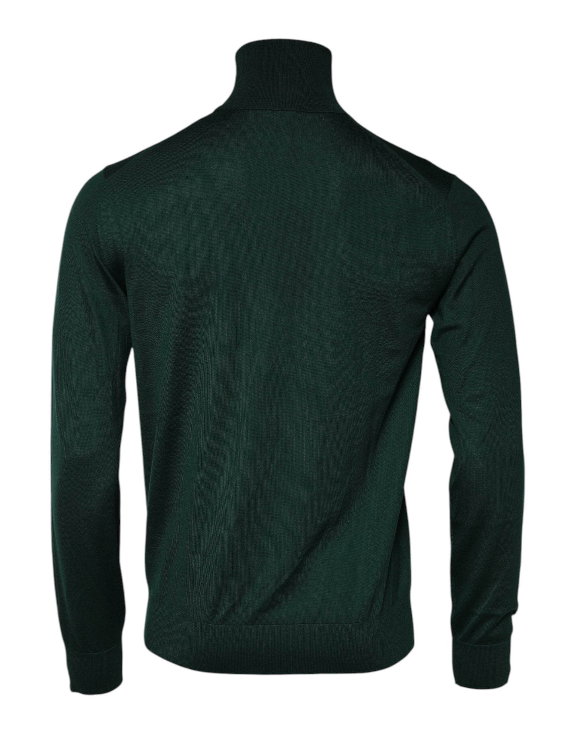 Dolce & Gabbana Green Cashmere Knitted Men Pullover Sweater - Hilstor