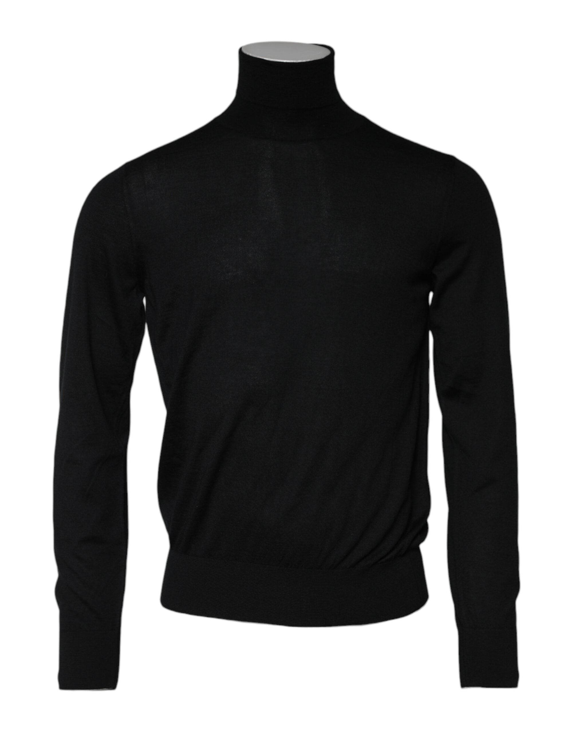Dolce & Gabbana Black Cashmere Knitted Men Pullover Sweater - Hilstor