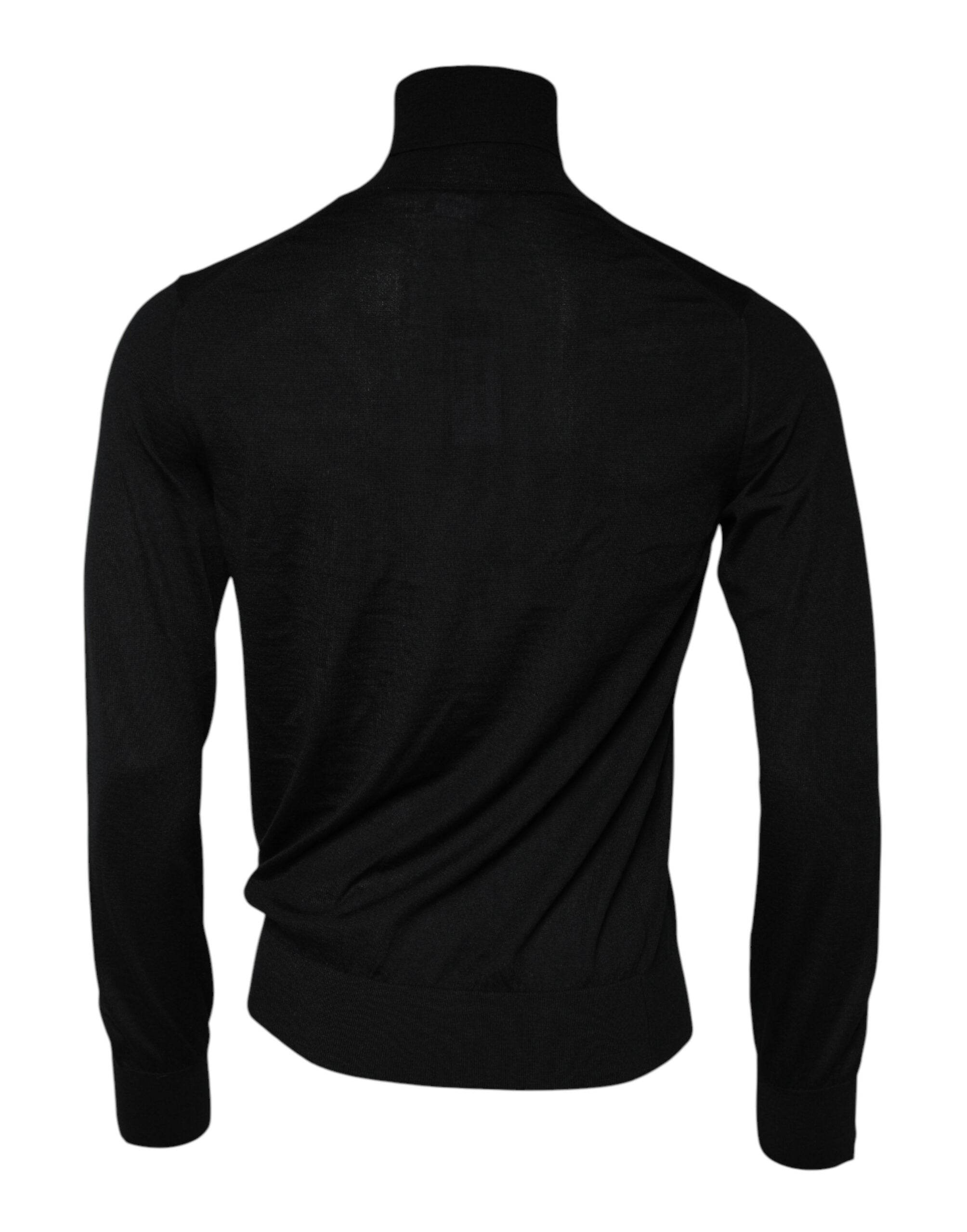 Dolce & Gabbana Black Cashmere Knitted Men Pullover Sweater - Hilstor