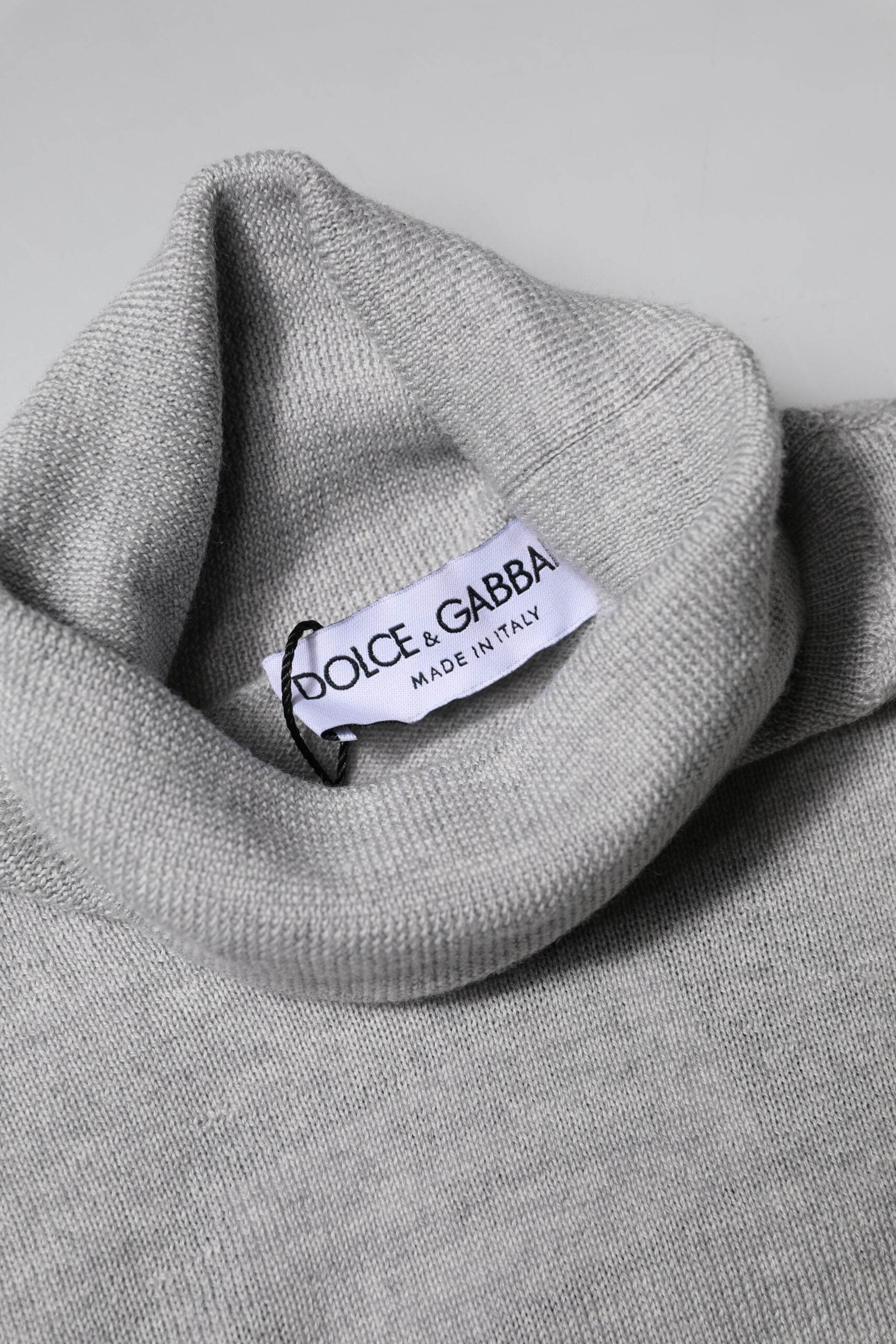 Dolce & Gabbana Gray Wool Knitted Men Pullover Sweater - Hilstor