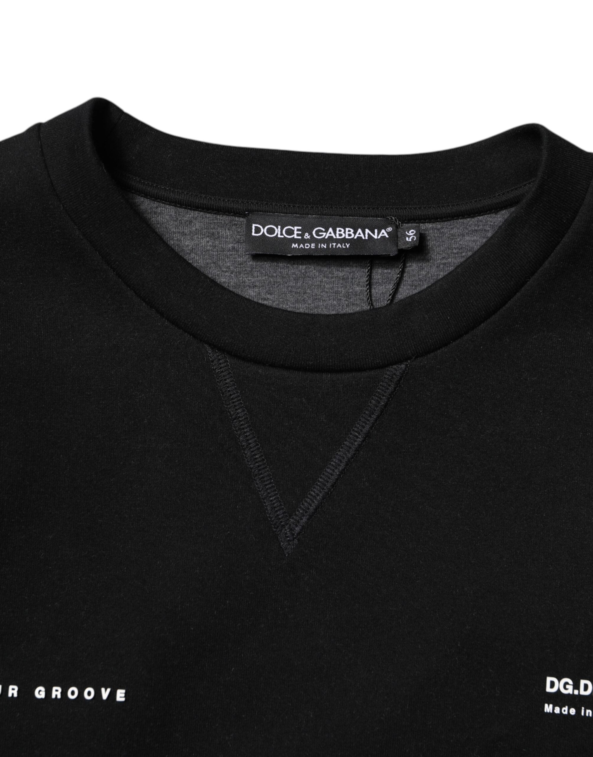 Dolce &amp; Gabbana Sort strikket pullover med bomuldslogo