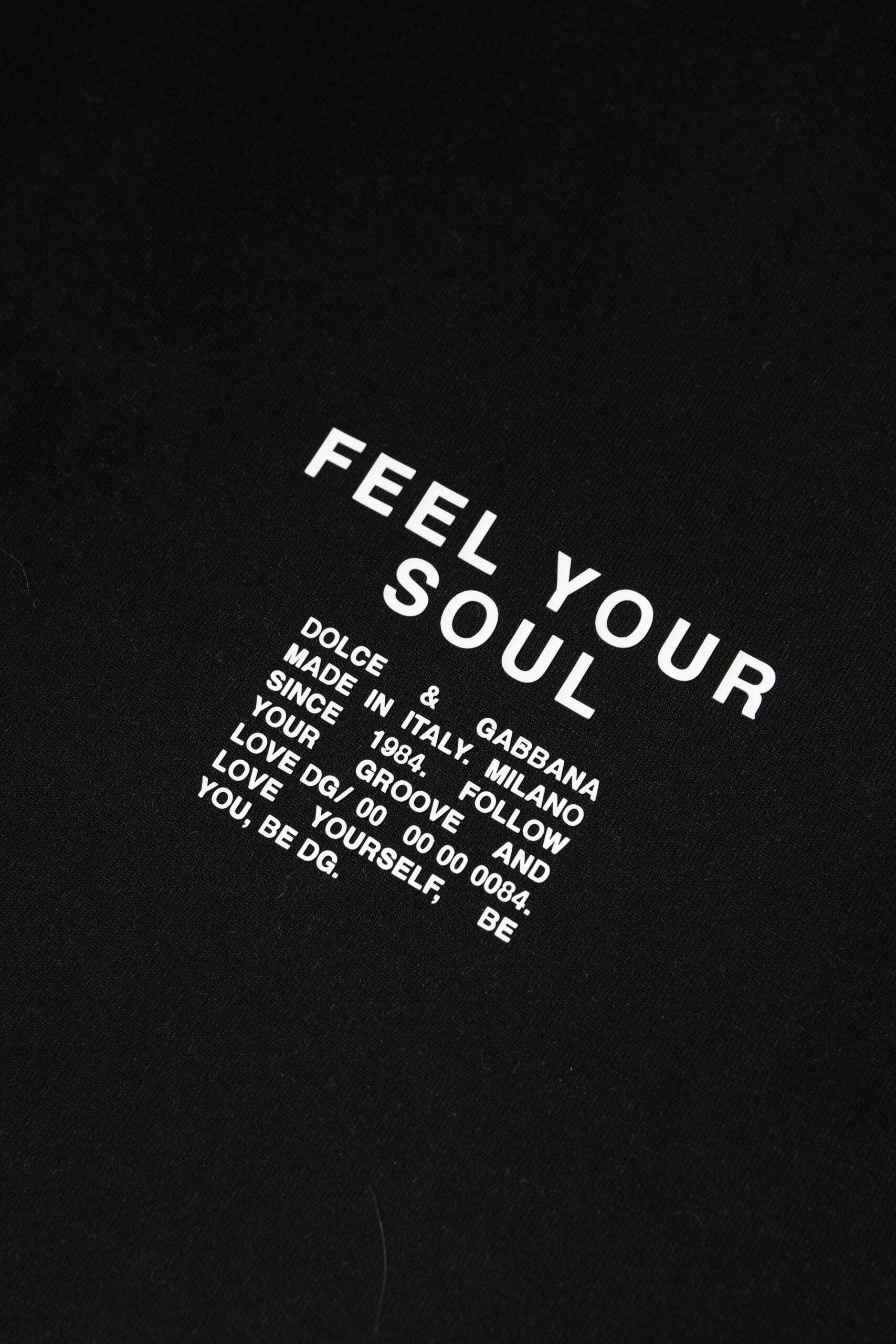 Dolce & Gabbana Black Cotton Logo Knitted Pullover Sweater - Hilstor