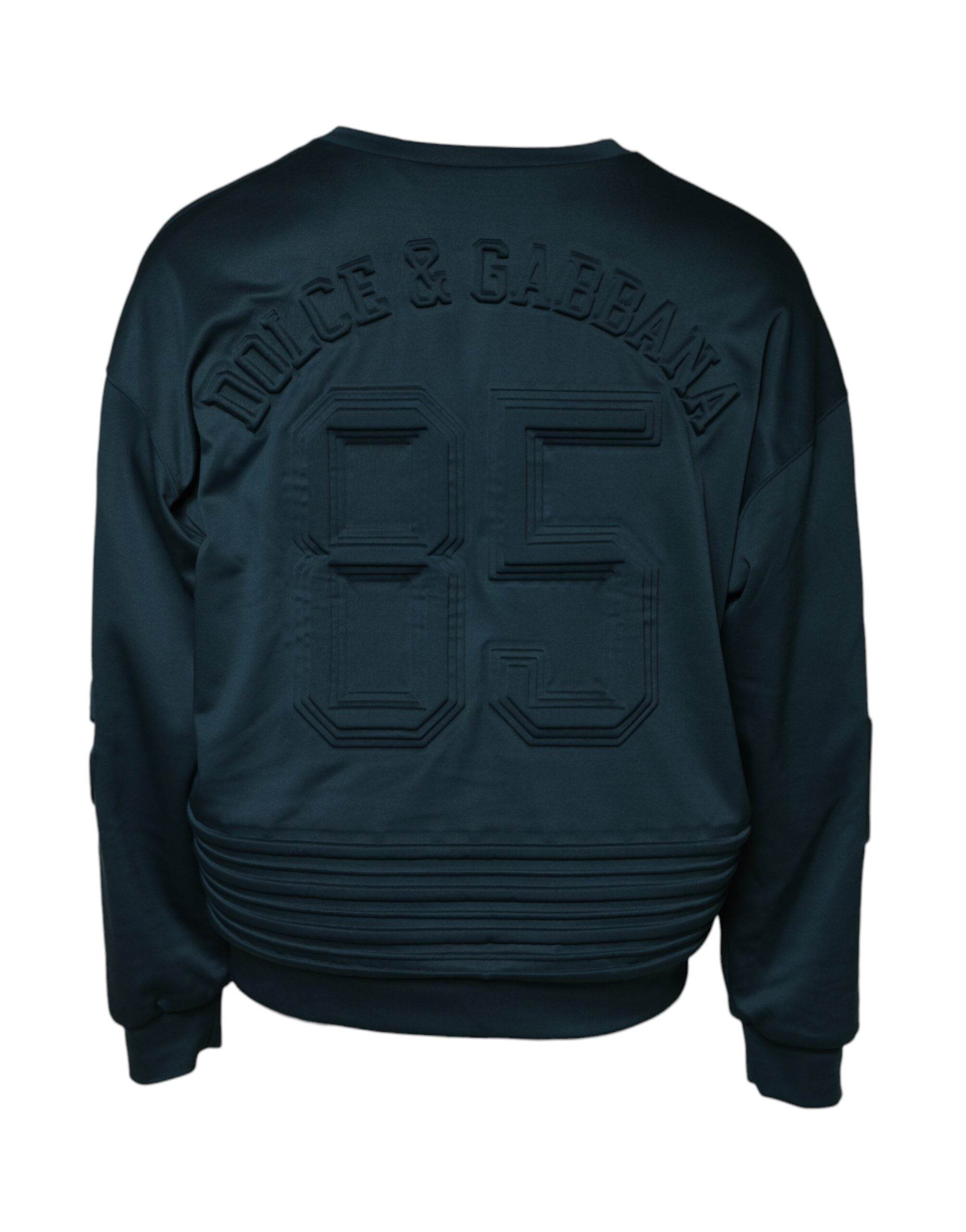 Dolce & Gabbana Dark Green Embossed Logo Pullover Sweater - Hilstor