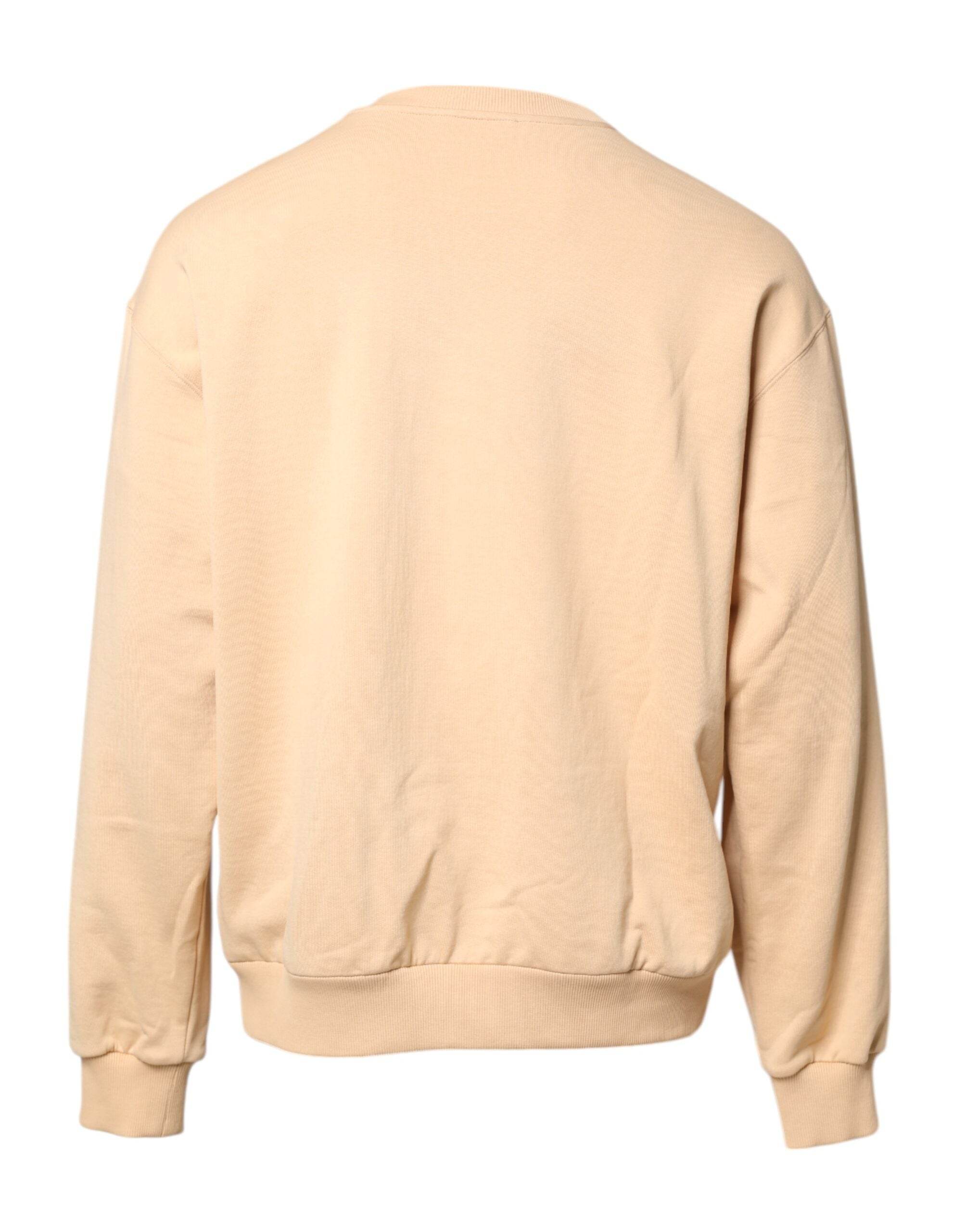Dolce & Gabbana Beige Cherry Print Crew Neck Pullover Sweater - Hilstor