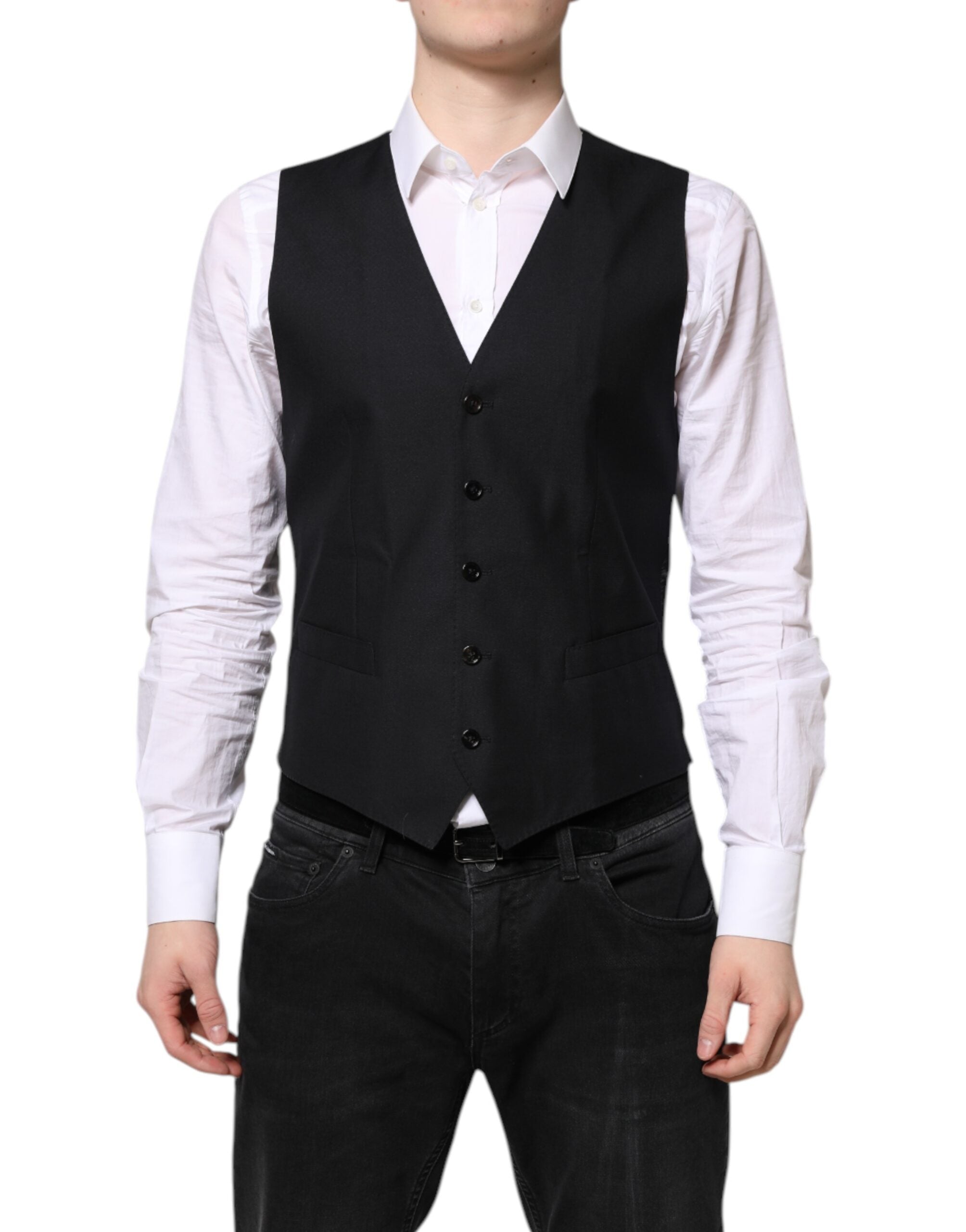 Dolce &amp; Gabbana sort uld vest kjole formel vest
