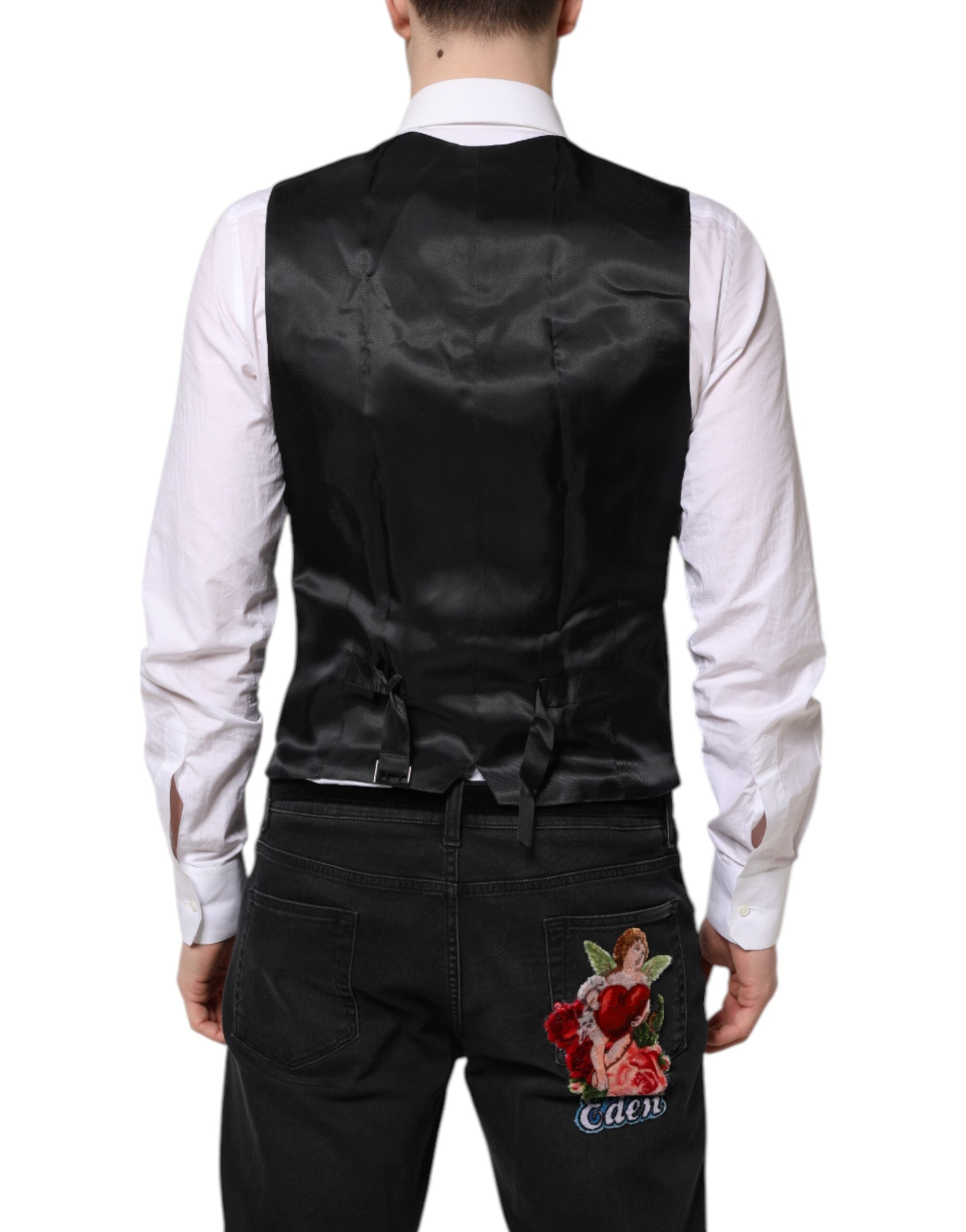 Dolce &amp; Gabbana sort uld vest kjole formel vest