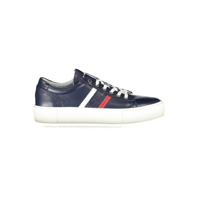 Tommy Hilfiger Blue Leather Men Sneaker - Hilstor